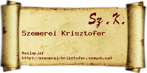 Szemerei Krisztofer névjegykártya